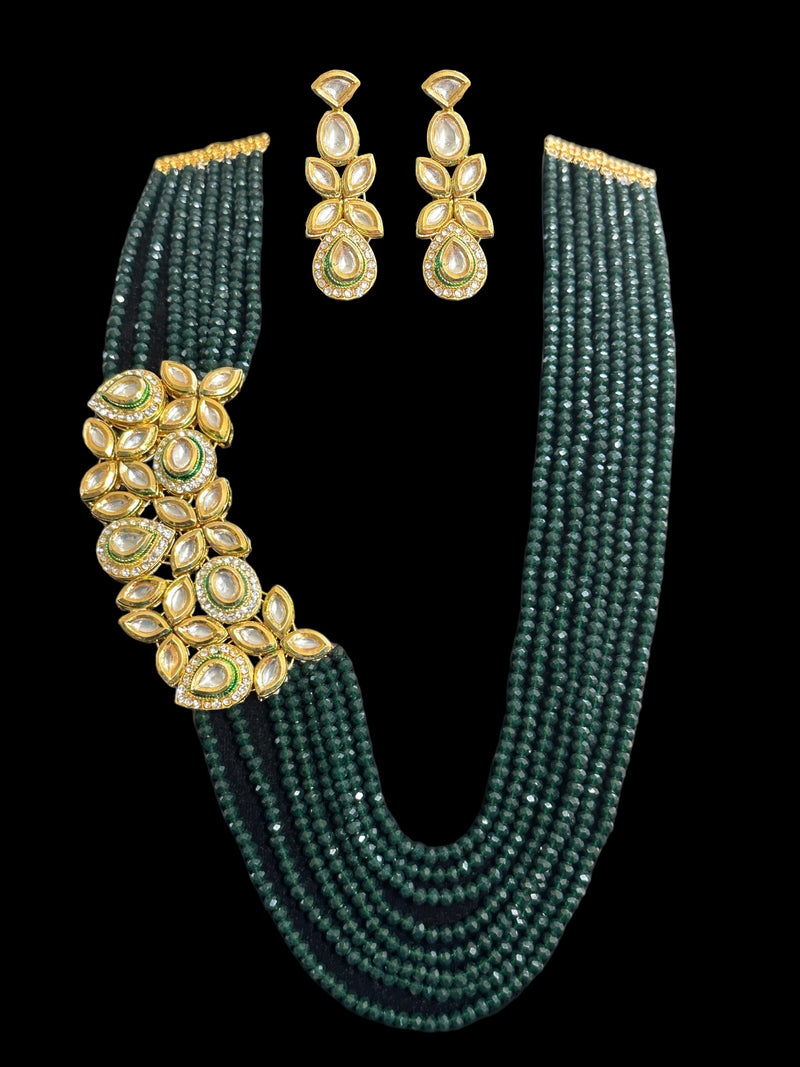 DLN33 Bisma kundan necklace with earrings(READY TO SHIP )