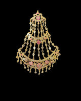 BR599 Aleeza Bridal Polki Necklace Set with Earrings, Jhumar & Tikka ( READY TO SHIP )