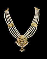 Mehwish jadau necklace with earrings in pearls ( READY TO SHIP )