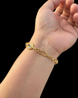 Ruby, Sapphire & Freshwater Pearl Gold-Plated Silver Bracelet ( READY TO SHIP )