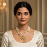 Mehwish jadau necklace with earrings in pearls ( READY TO SHIP )