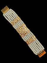 B167 pearl jadau bracelet ( SHIPS IN 3 WEEKS )