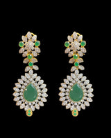 BR602 Mehar Traditional Green CZ Bridal Jewelry Set – Gold-Plated Necklace, Earrings, Tika & Ring ( READY TO SHIP )