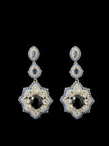 DER604B Cz earrings - blue ( READY TO SHIP )