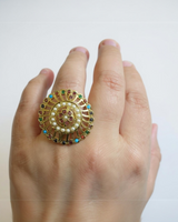 Navratan Gold-Plated Silver Ring – Vibrant Elegance in Every Stone ( READY TO SHIP )