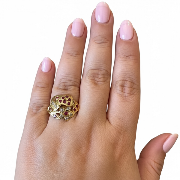 Ruby Zircon Ring – Gold-Plated 92.5 Silver ( READY TO SHIP )