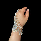 RONAK HAATHPHOOL — PEARLS  silver plated ( One pair ) ( READY TO SHIP )