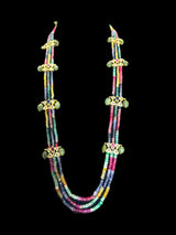DLN56 Raina multi rainbow real beads  necklace with earrings (READY TO SHIP )