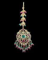 Grand Bridal Tika in Ruby, Emerald & Pearls – Gold Plated on 92.5 Silver ( READY TO SHIP )