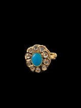 DJR123 RIZA Hyderabadi ring - Turquoise ( READY TO SHIP )