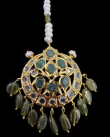 DJTK369 Insia Tika in Freshwater Pearls & Emerald Stones – Gold-Plated ( READY TO SHIP )