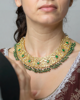 Aleezay necklace set in green  (SHIPS IN 4 WEEKS )