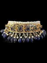 C539 Jadavi lacha with karanphool in blue / sapphire ( READY TO SHIP)