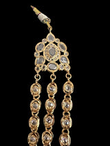 MALLIKA gold plated three layer necklace with earrings ( READY TO SHIP )