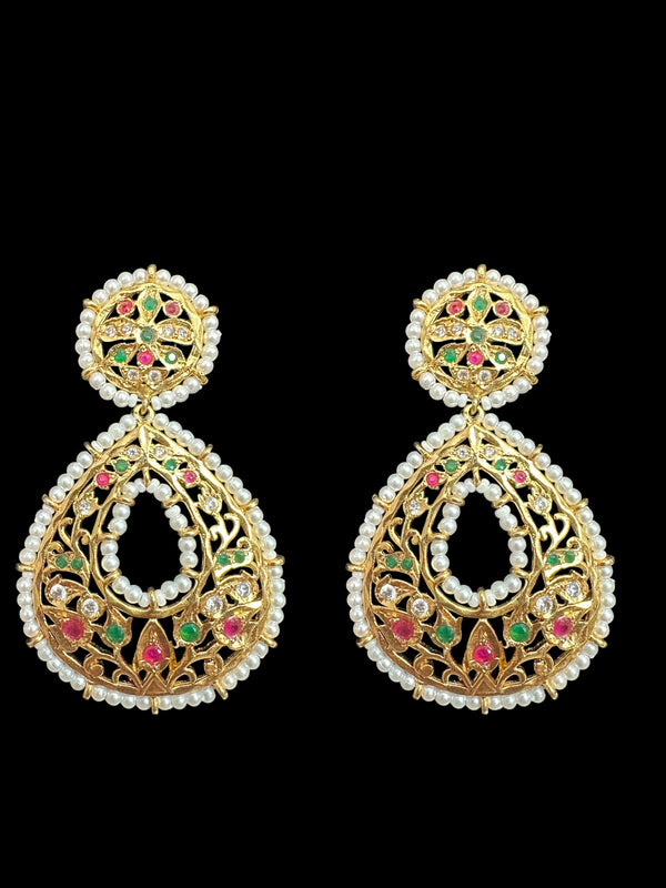 Ruby emerlad  chandbali earrings ( READY TO SHIP )