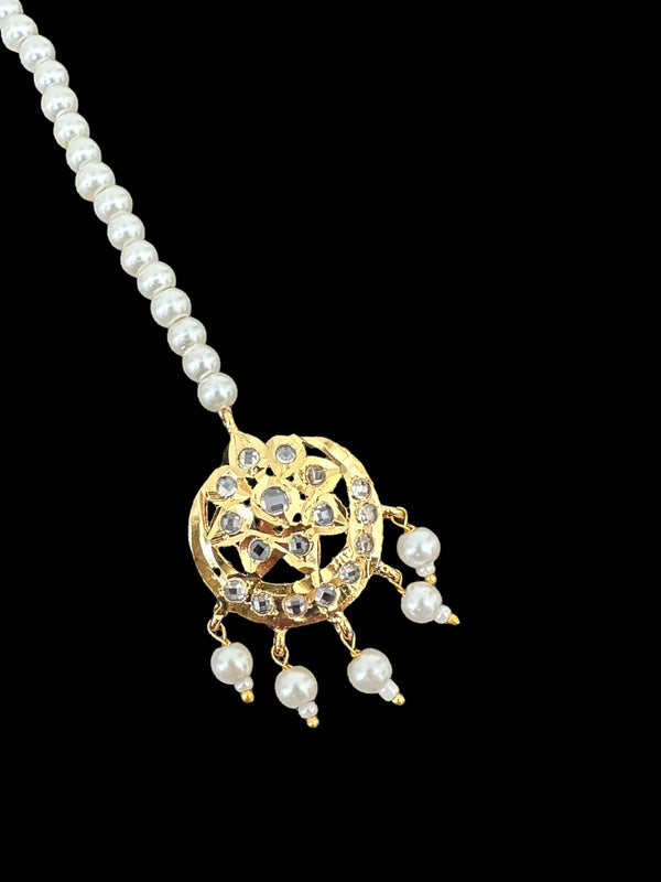 DJTK216 Gold plated pearl small sized tika (SHIPS IN 4 WEEKS )