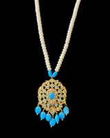 PS527 Neelam freshwater pearl   pendant set  - turquoise ( READY TO SHIP )