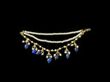 C539 Jadavi lacha with karanphool in blue / sapphire ( READY TO SHIP)