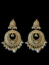 PS523 Jadau pendant and earrings tika set in pearls (READY TO SHIP )