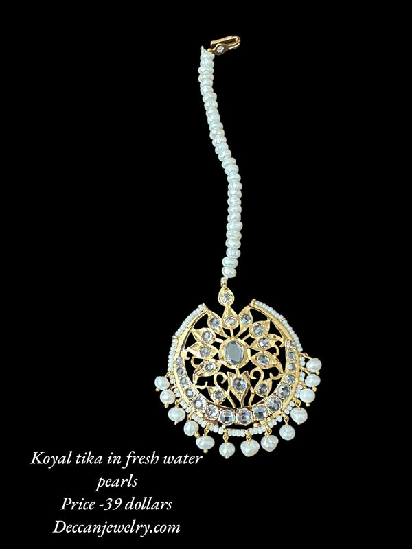 DJTK205 Koyal fresh water  pearl  tika ( SHIPS IN 1 WEEK  )