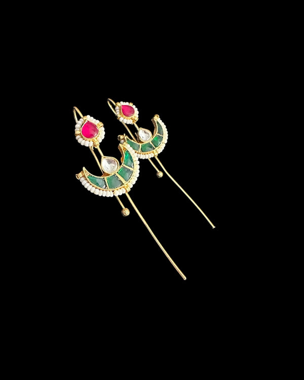 EC5 Gold-Plated Pachi Kundan Ear Cuff – Delicate & Lightweight Elegance ( READY TO SHIP )
