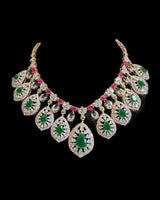 Fareena bridal set in ruby emerald sapphire ( READY TO SHIP )