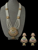 DLN125 Arshi jadau meena long Rani haar - Multicolor ( READY TO SHIP )