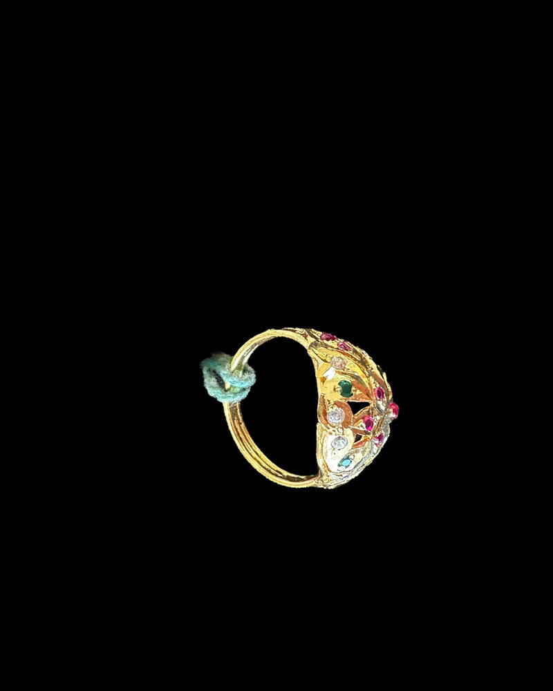 Ruby Emerald Zircon Ring – Gold-Plated 92.5 Silver ( READY TO SHIP )