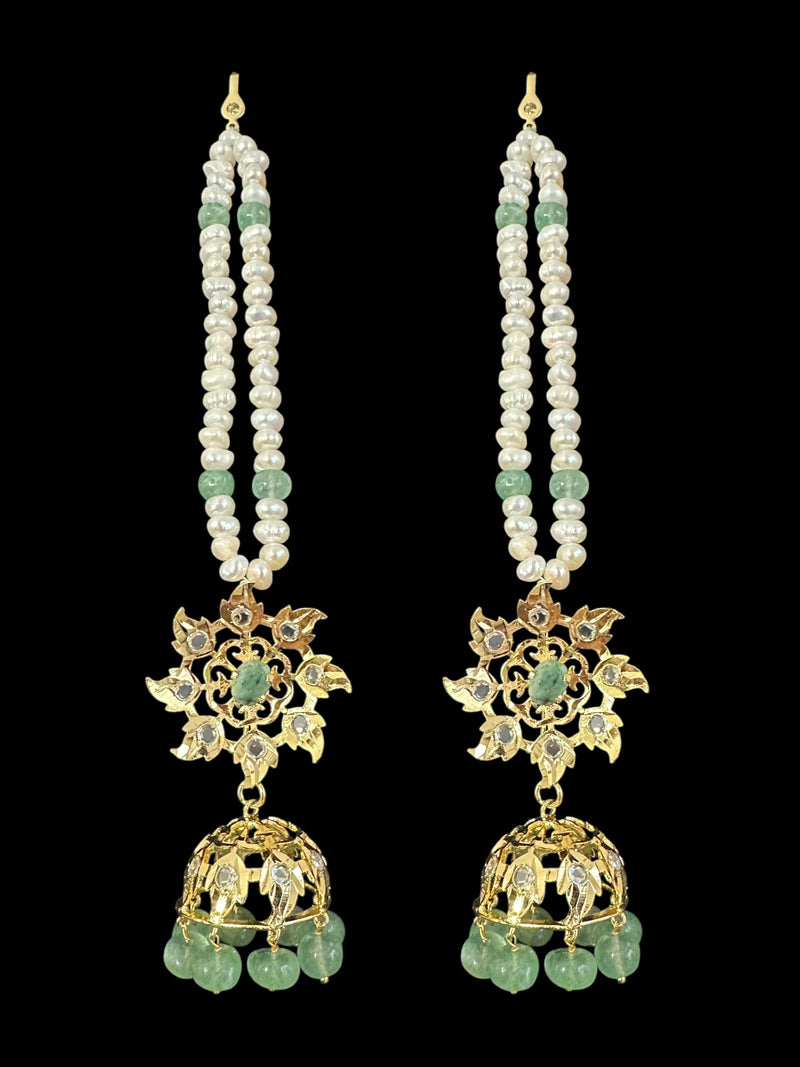 Insia bridal jadavi lacha satlada set in emeralds , ( READY TO SHIP )