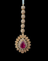 BR463 Ruby and zircon bridal set ( READY TO SHIP)