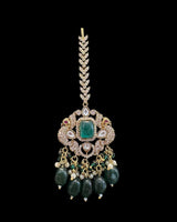 C574 Gold plated Polki / doublet choker with earrings tika ( READY TO SHIP )