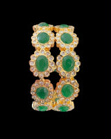 Hyderabadi gold plated bangles -Green / Emerald ( READY TO SHIP )