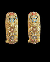 Navratan bangles in gold plated silver ( READY TO SHIP )