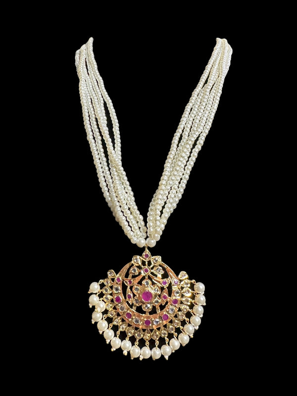 PS339 Nihar pendant set ( rubies ) (READY TO SHIP)