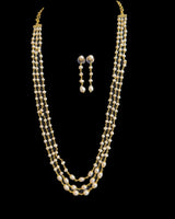 DNS222 Three layered fresh water  pearl mala  (READY TO SHIP )