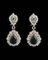 DER735 Cz earrings in silver plating - multiple color options ( READY TO SHIP )