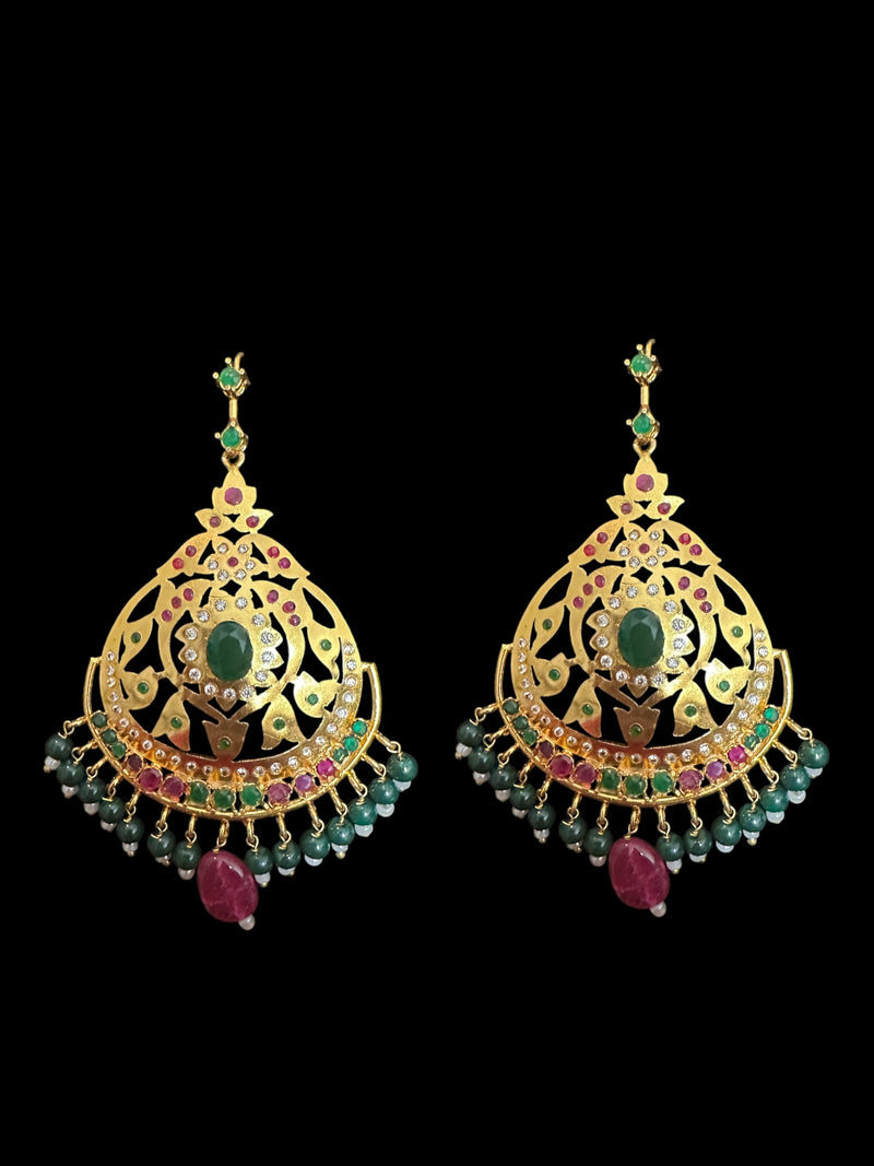 Ruby emerald chandbali earrings ( READY TO SHIP )