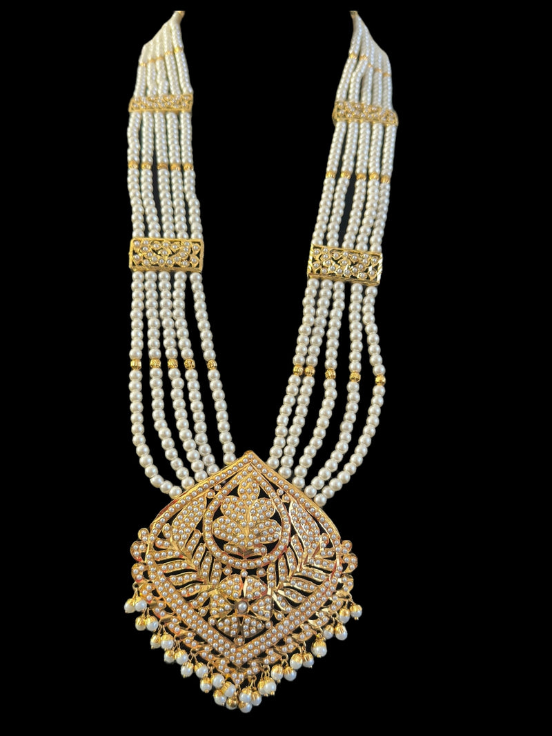 DLN107 Roosa Punjabi rani haar in pearls ( READY TO SHIP )