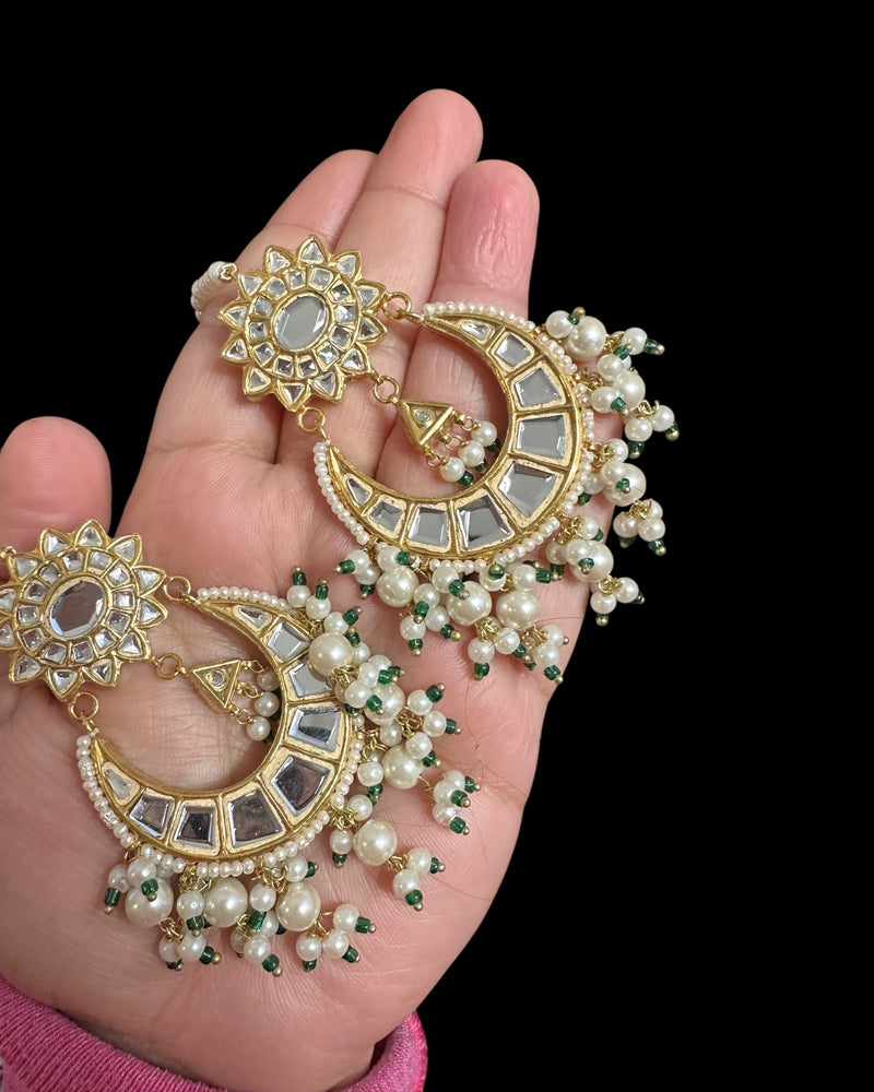 DER749  Deepa dangler earrings in kundan with pearls   ( READY TO SHIP )