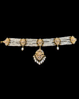 Gold plated choker set in fresh water pearls ( READY TO SHIP )