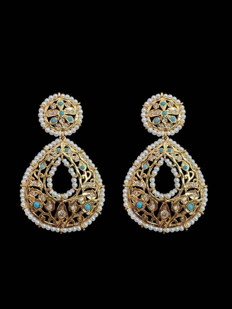 Turquoise chandbali earrings ( SHIPS IN 3 WEEKS )