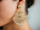 DER559 chandbali earrings in pearls ( SHIPS IN 4 WEEKS )