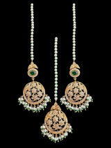 Zehra earrings tika in green ( READY TO SHIP )