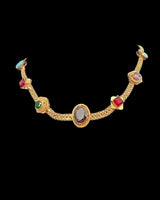 DNS219 Gold-Plated Multicolor Necklace Set with Earrings ( READY TO SHIP )