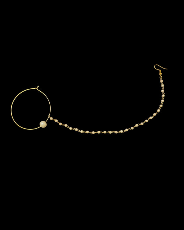 Gold-Plated bridal Nosering with Shell Pearls – Pierced & Non-Pierced Option ( READY TO SHIP )