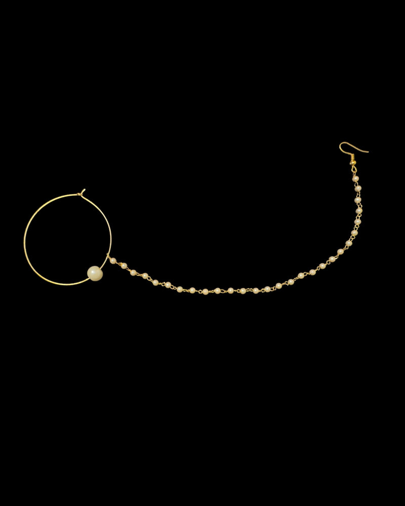 Gold-Plated bridal Nosering with Shell Pearls – Pierced & Non-Pierced Option ( READY TO SHIP )