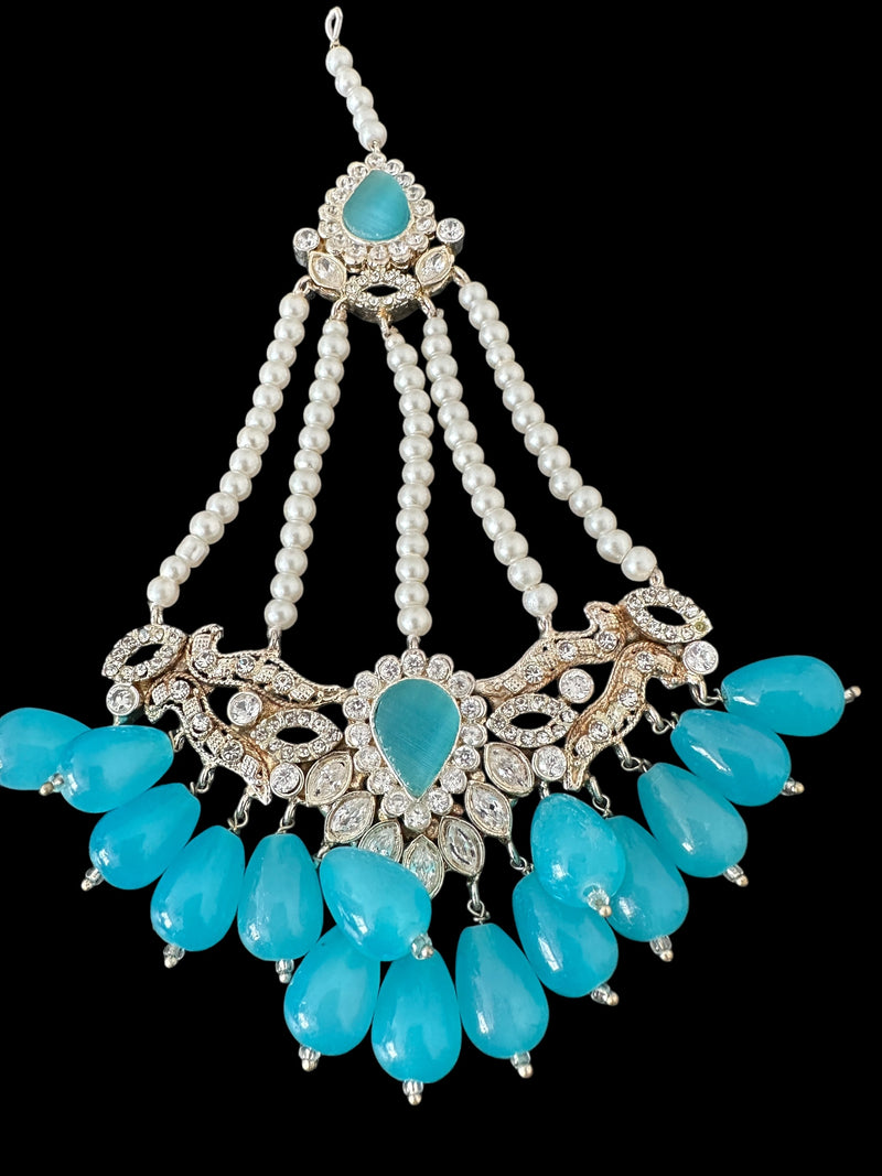 DJHR141 Yusra jhoomar in blue beads ( READY TO SHIP )