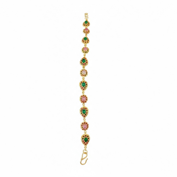 Ruby Rose Quartz & Aventurine Gold-Plated Silver Bracelet ( READY TO SHIP )