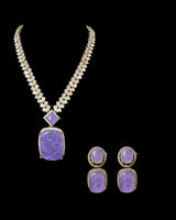 DNS231 Purple doublet necklace set ( READY TO SHIP )