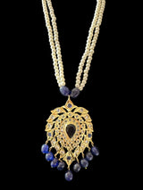 PS507 Alvira pendant set in sapphire blue with pearls  (READY TO SHIP)